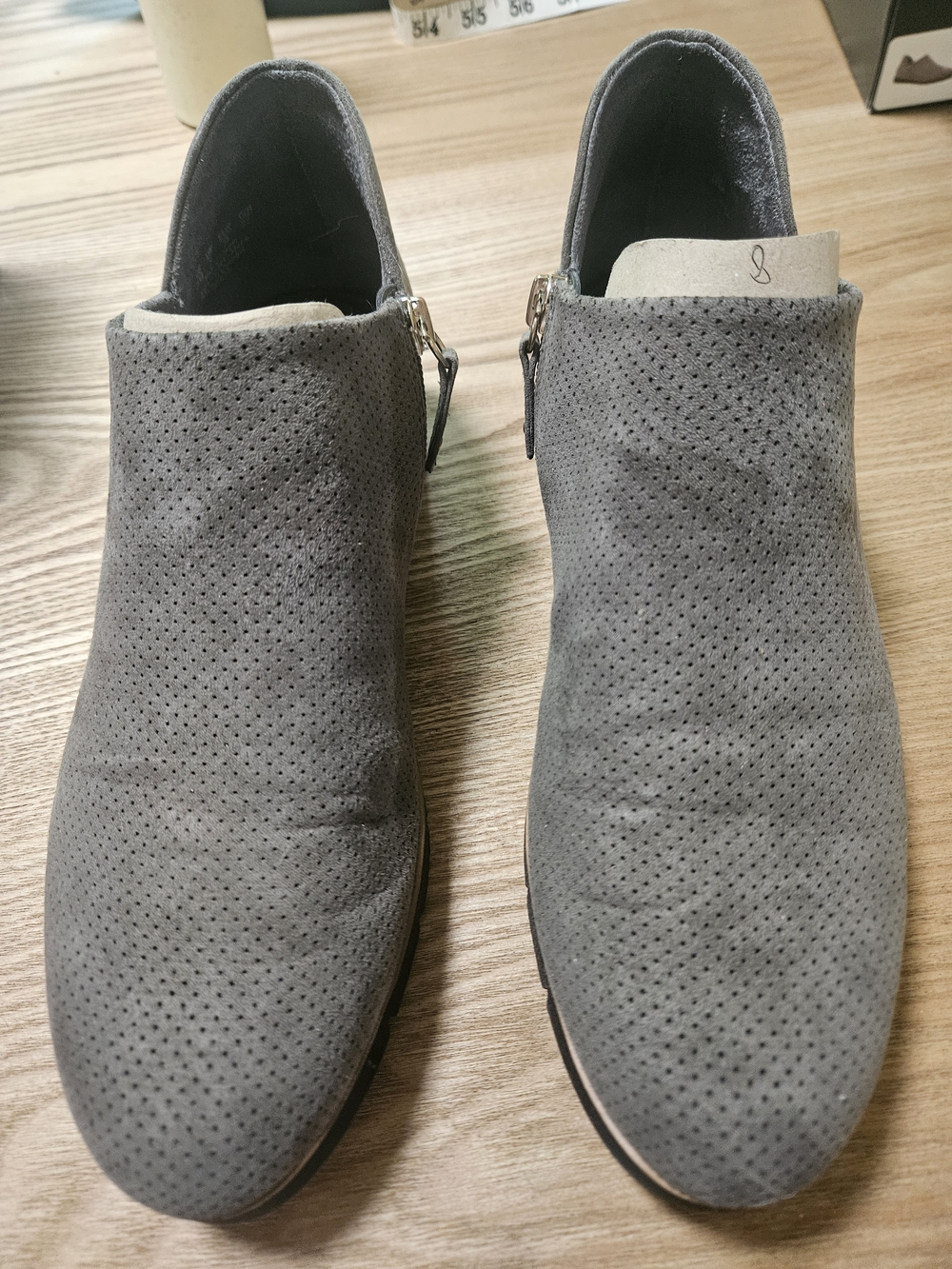 Dr. Scholl's Grey Zip-Accent Slip-On Booties